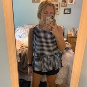 J Crew gingham blouse